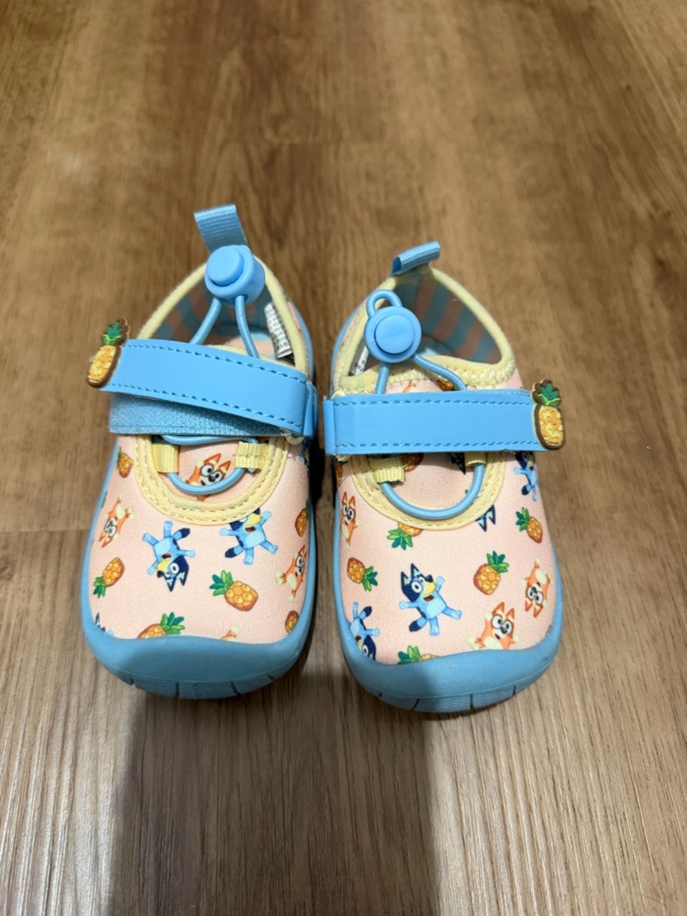 Bluey theme Peach & Light Blue Pineapple Print Kids Water Shoes